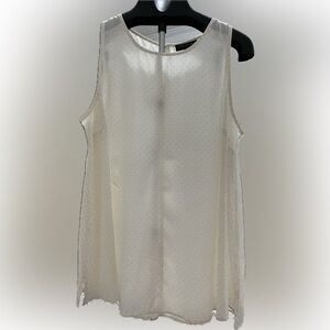 Lane Bryant - Sleeveless Cream Polka Dot Blouse